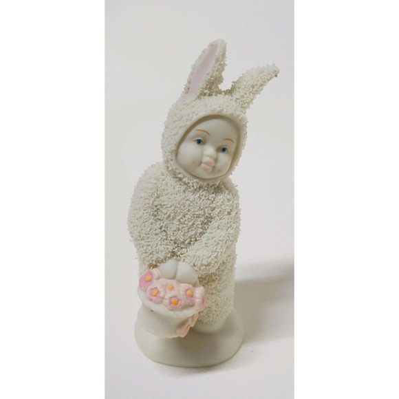 Easter Dept. 56 Snowbabies Snowbunnies A Basket of Cheer Retired Spring Bunny - Picture 2 of 7